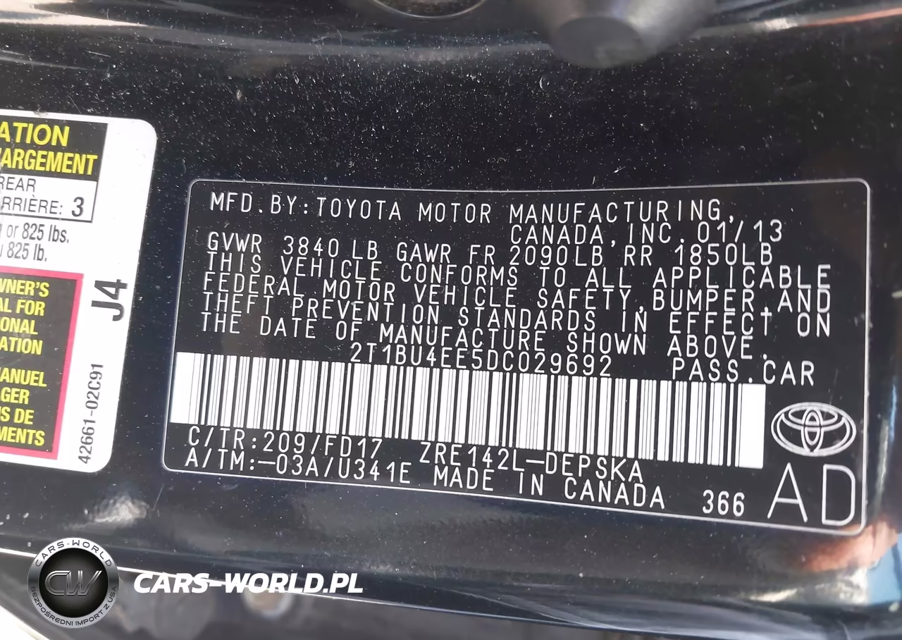 2013 Toyota Corolla S VIN:2T1BU4EE5DC029692 - 9
