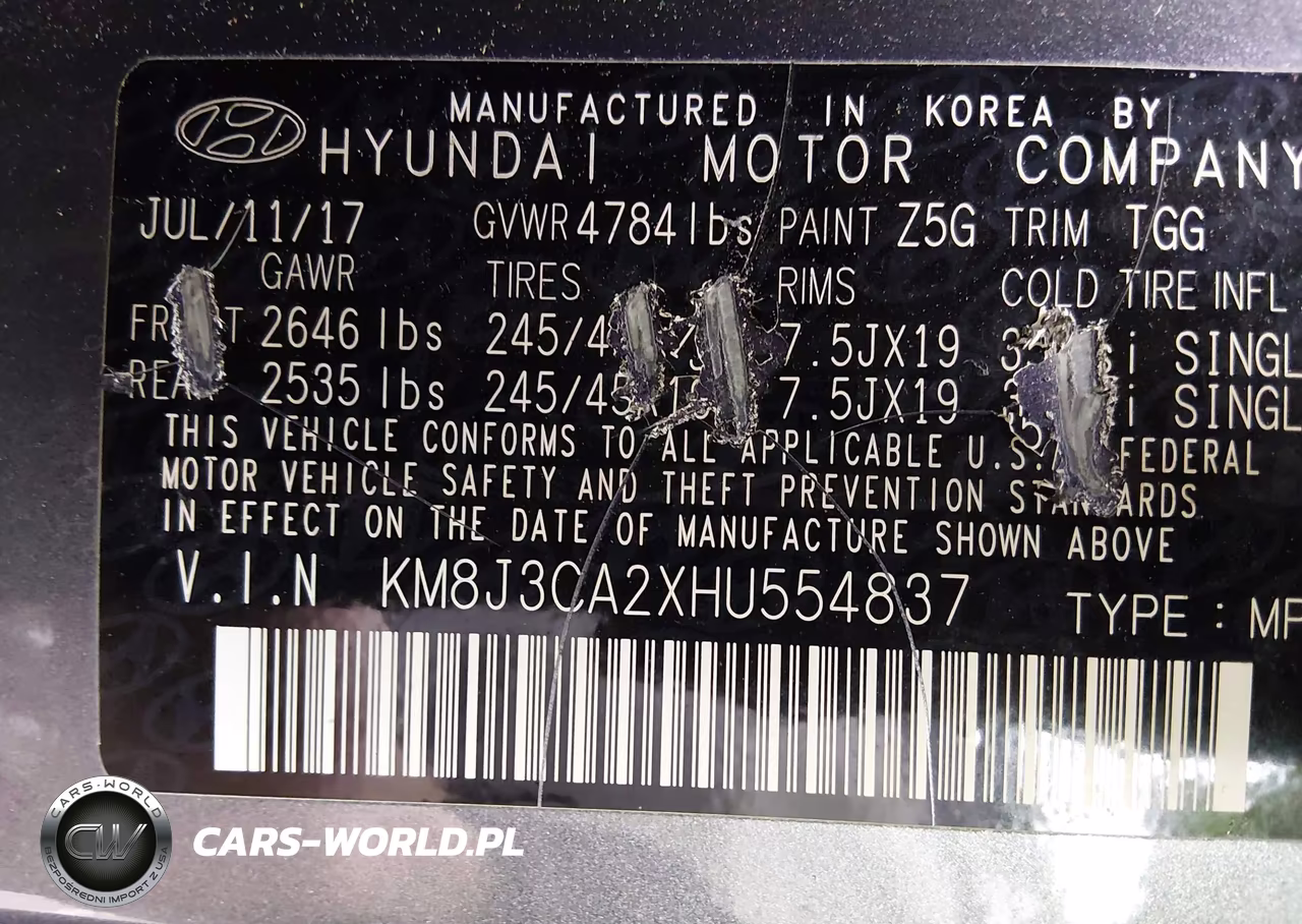 2017 Hyundai Tucson Value VIN:KM8J3CA2XHU554837 - 9