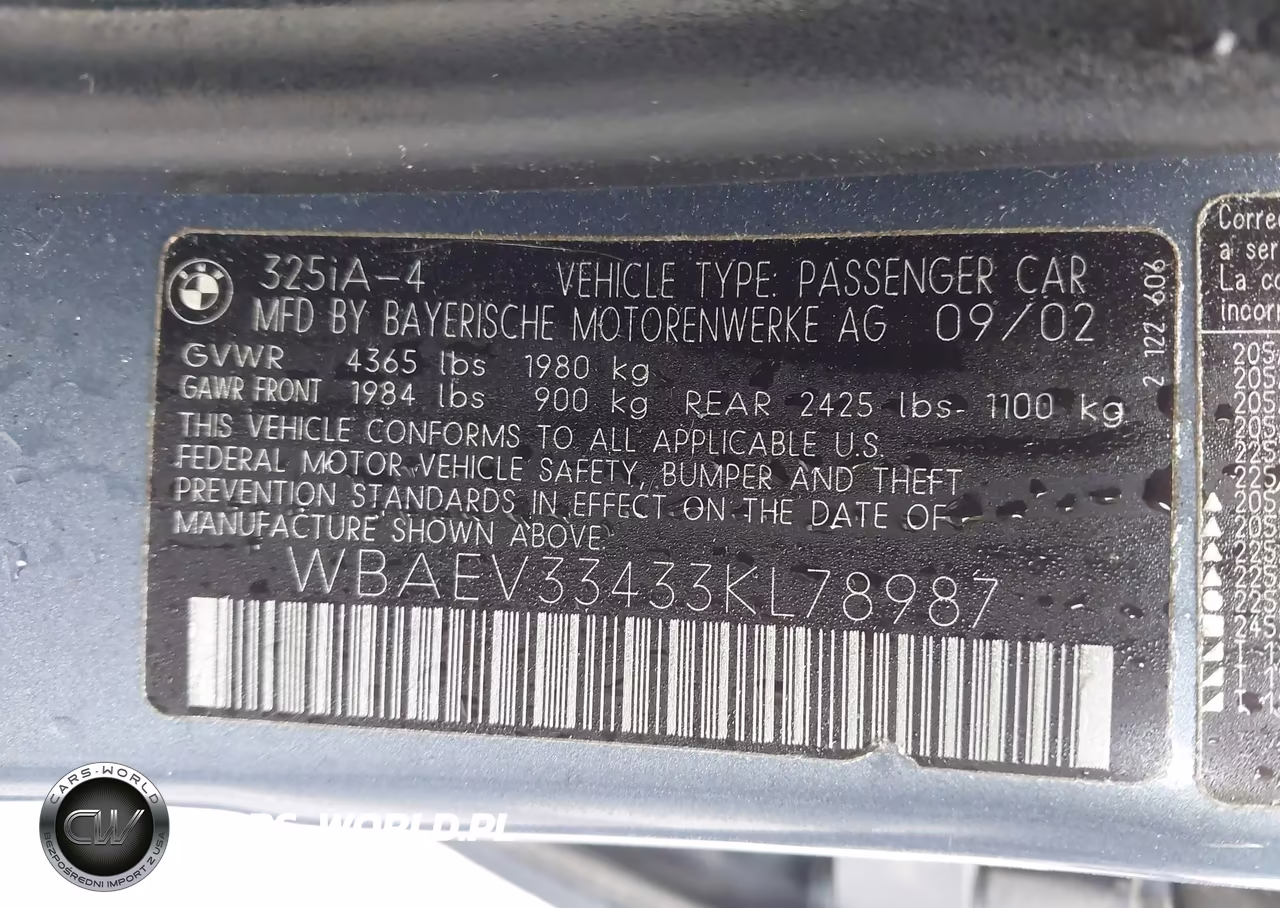 2003 BMW 325 I VIN:WBAEV33433KL78987 - 9