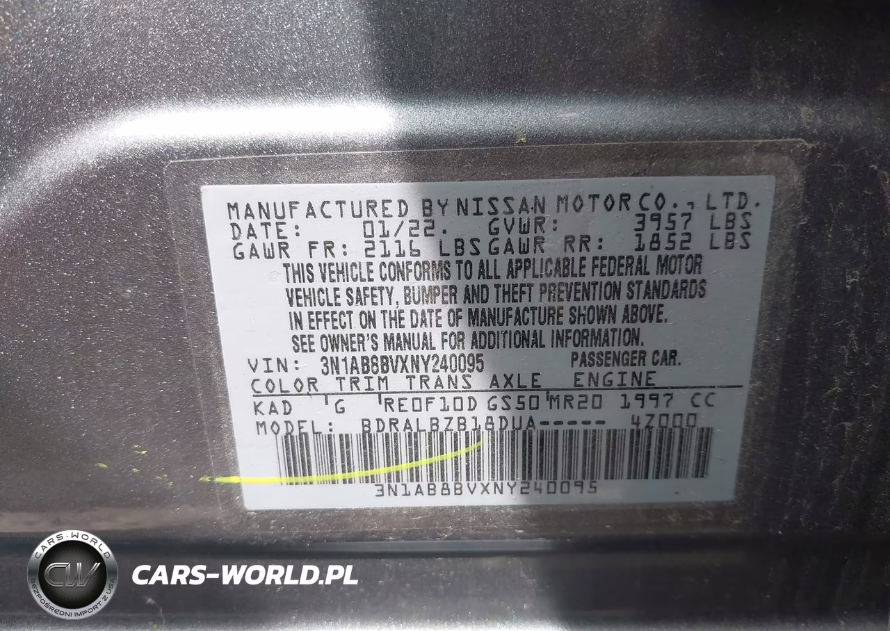 2022 Nissan Sentra S Xtronic Cvt VIN:3N1AB8BVXNY240095 - 9
