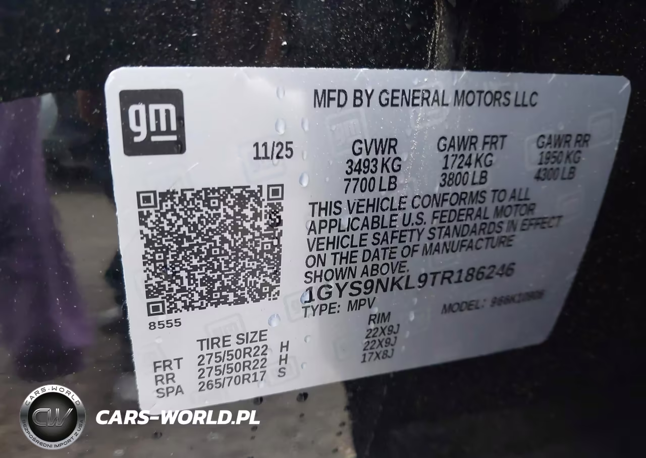 2026 Cadillac Escalade Esv Sport VIN:1GYS9NKL9TR186246 - 9