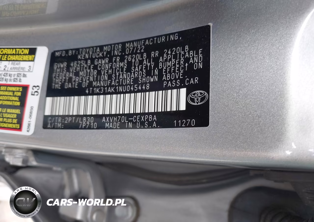 2022 Toyota Camry Xse Hybrid VIN:4T1K31AK1NU045448 - 9