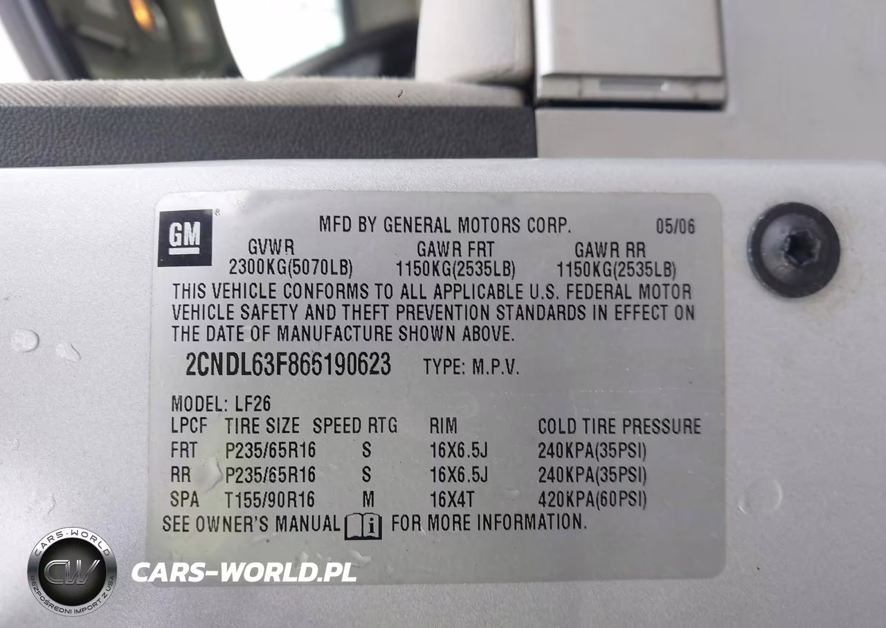 2006 Chevrolet Equinox Lt VIN:2CNDL63F866190623 - 9