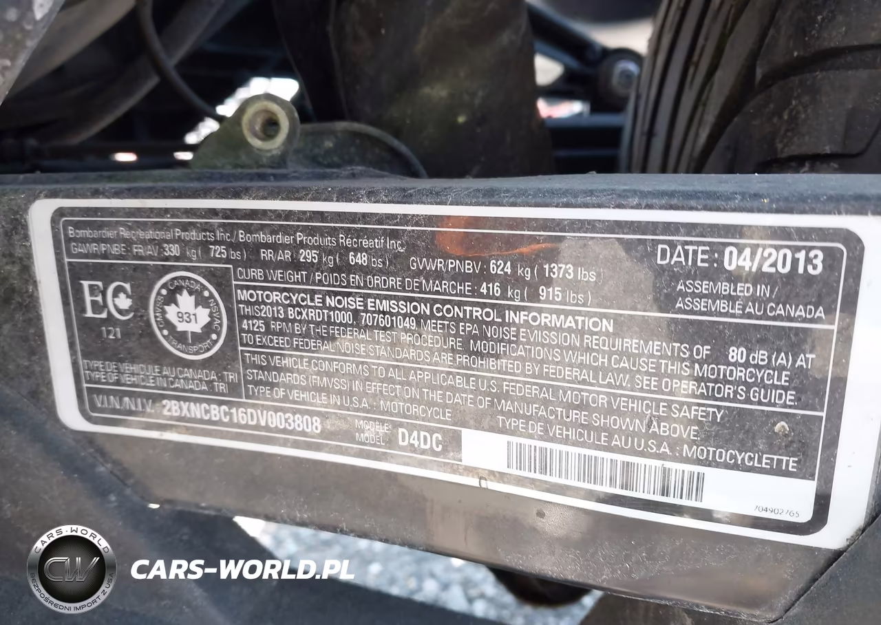 2013 Can-Am Spyder Roadster St-Sts-St Limited VIN:2BXNCBC16DX003808 - 10