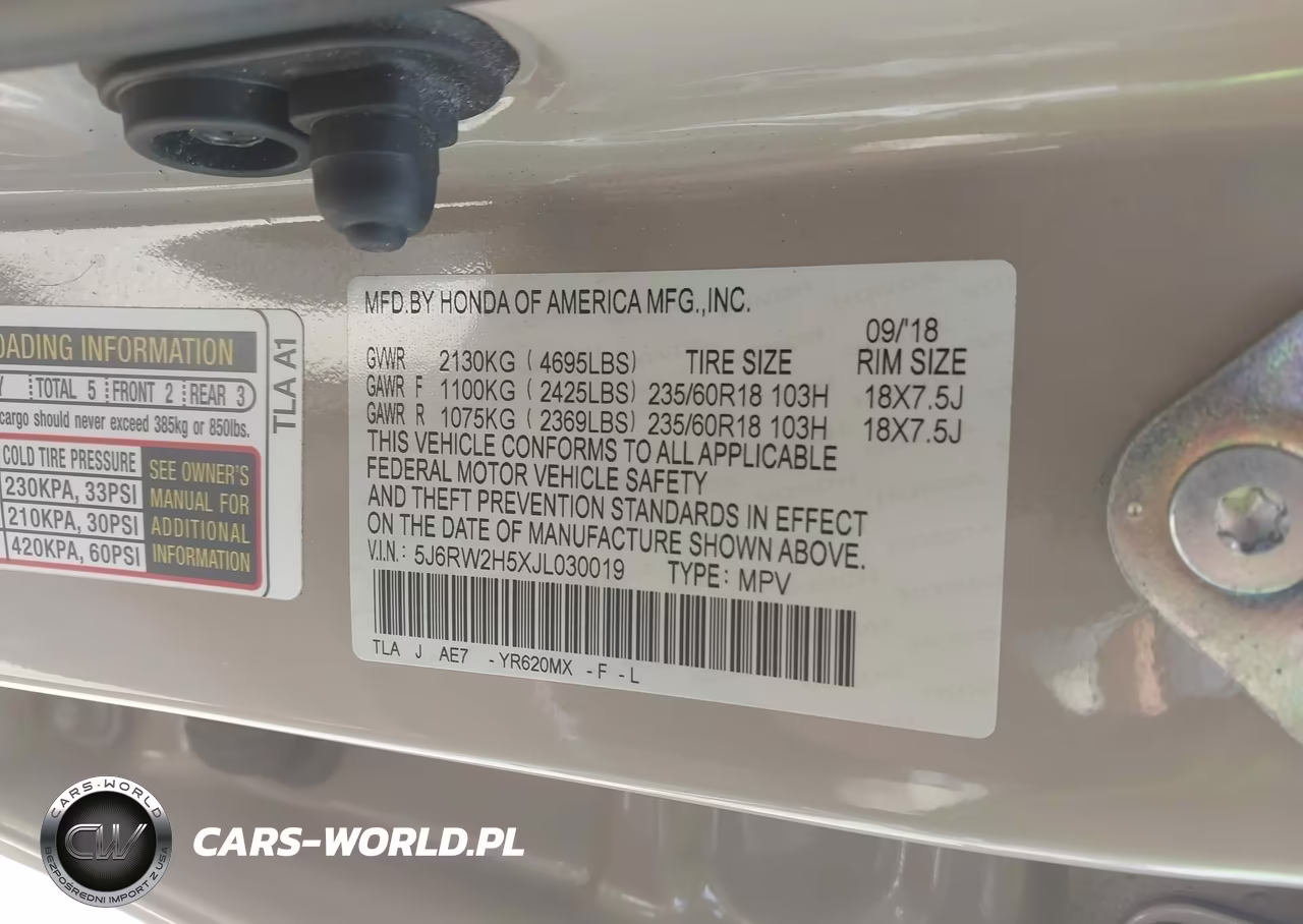 2018 Honda Cr-V Ex VIN:5J6RW2H5XJL030019 - 9