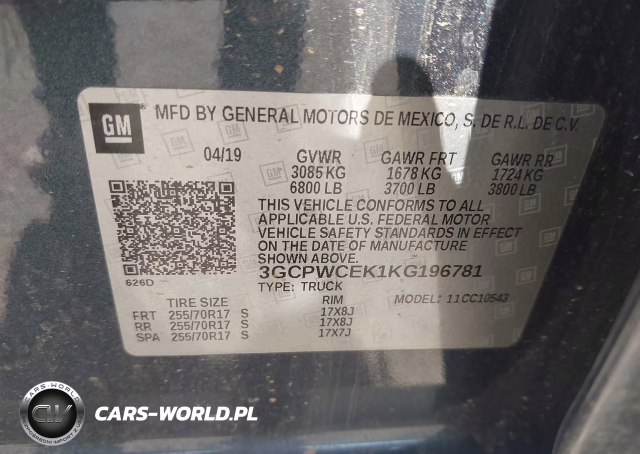 2019 Chevrolet Silverado 1500 Lt VIN:3GCPWCEK1KG196781 - 9