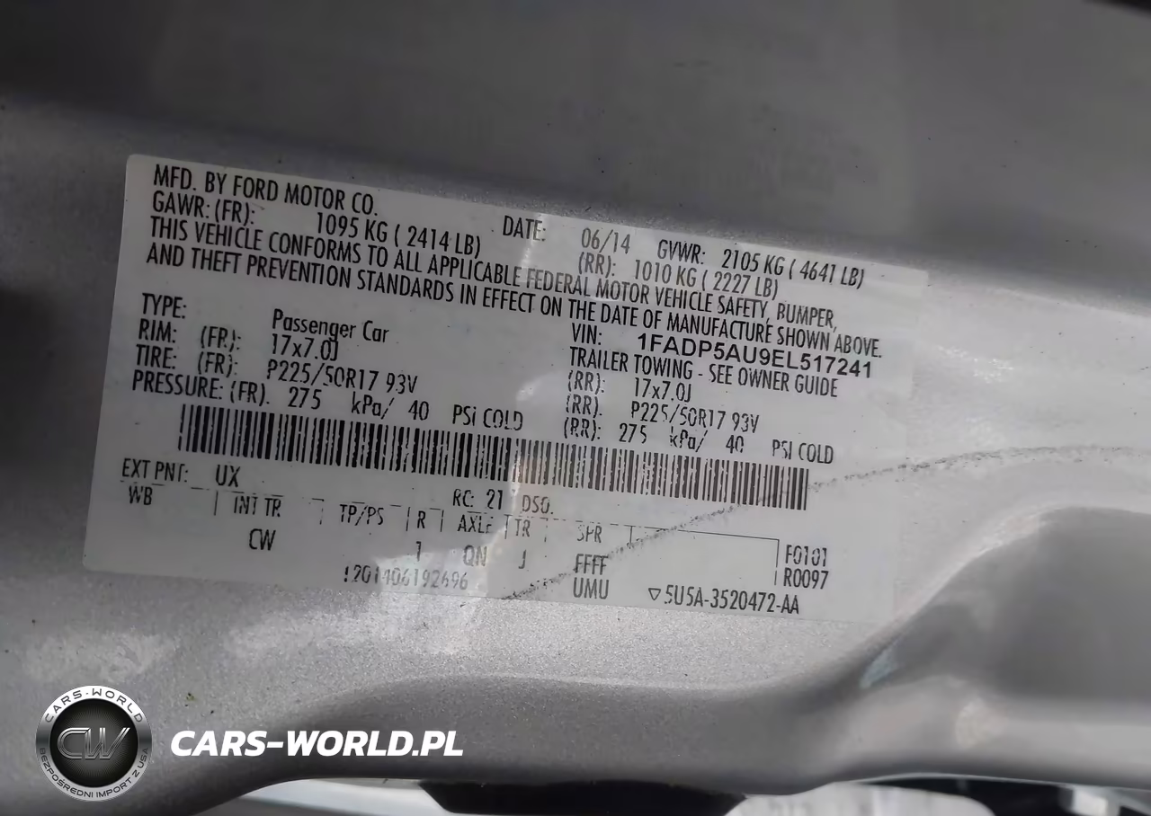 2014 Ford C-Max Hybrid Se VIN:1FADP5AU9EL517241 - 9