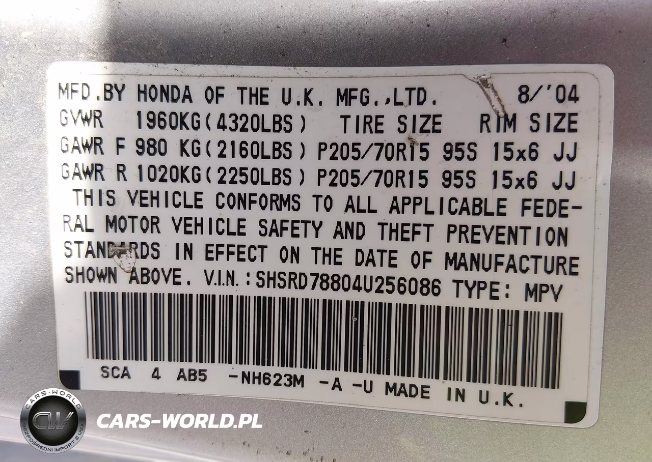 2004 Honda Cr-V Ex VIN:SHSRD78804U256086 - 9