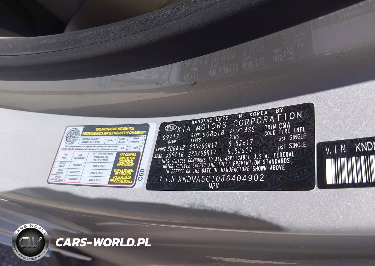 2018 Kia Sedona L VIN:KNDMA5C10J6404902 - 9