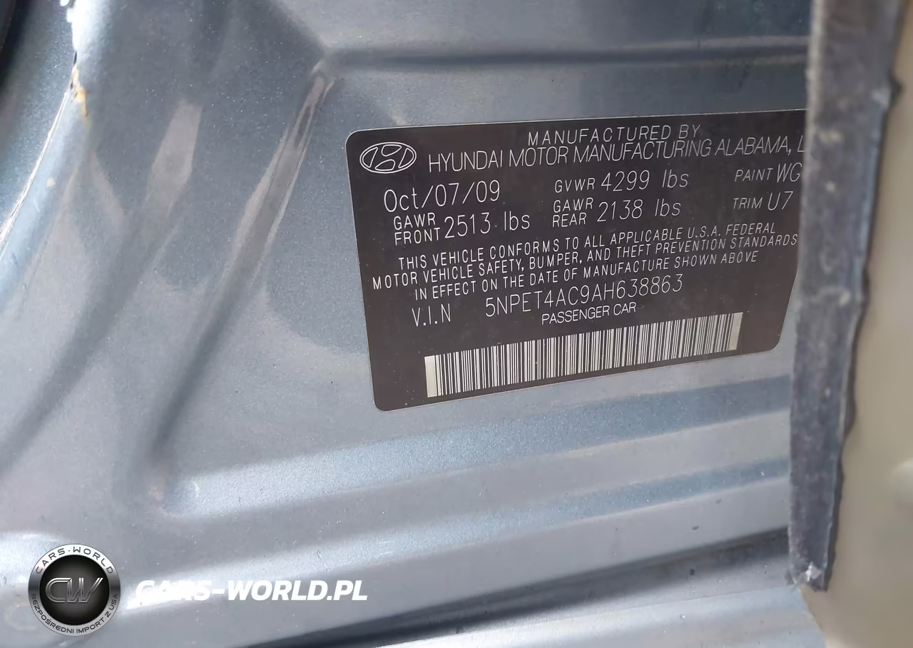 2010 Hyundai Sonata Gls VIN:5NPET4AC9AH638863 - 9
