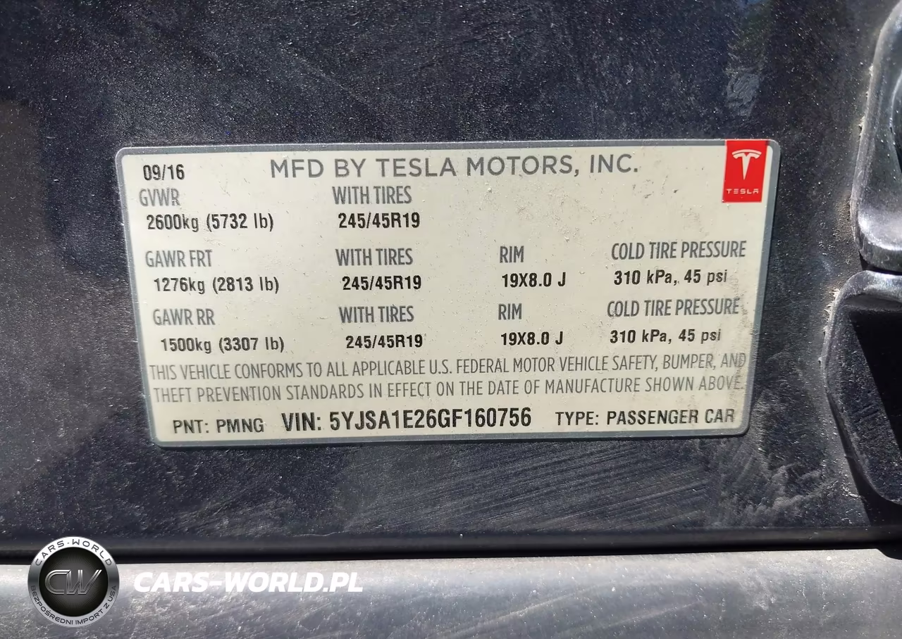 2016 Tesla Model S 60D-70D-75D-85D-90D VIN:5YJSA1E26GF160756 - 9