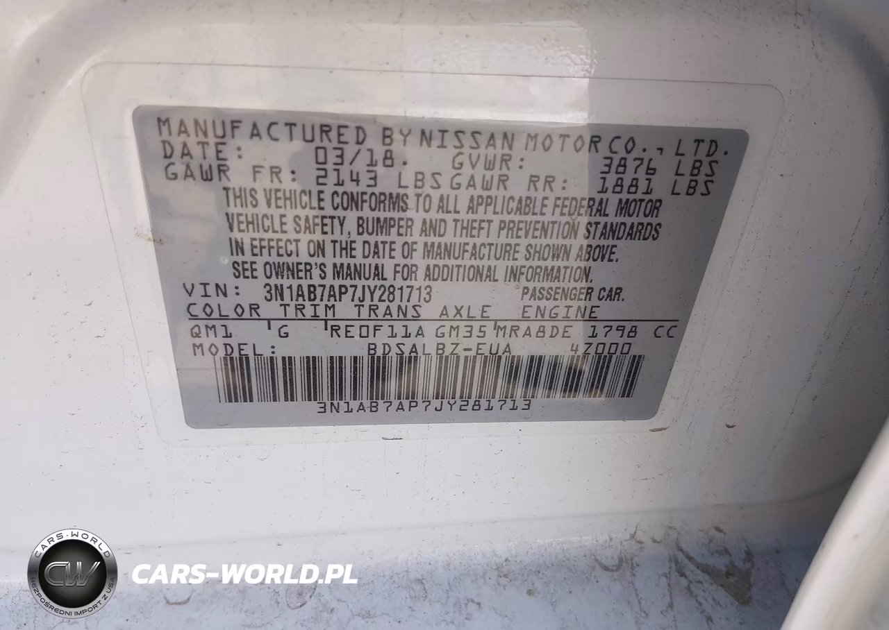 2018 Nissan Sentra S VIN:3N1AB7AP7JY281713 - 9