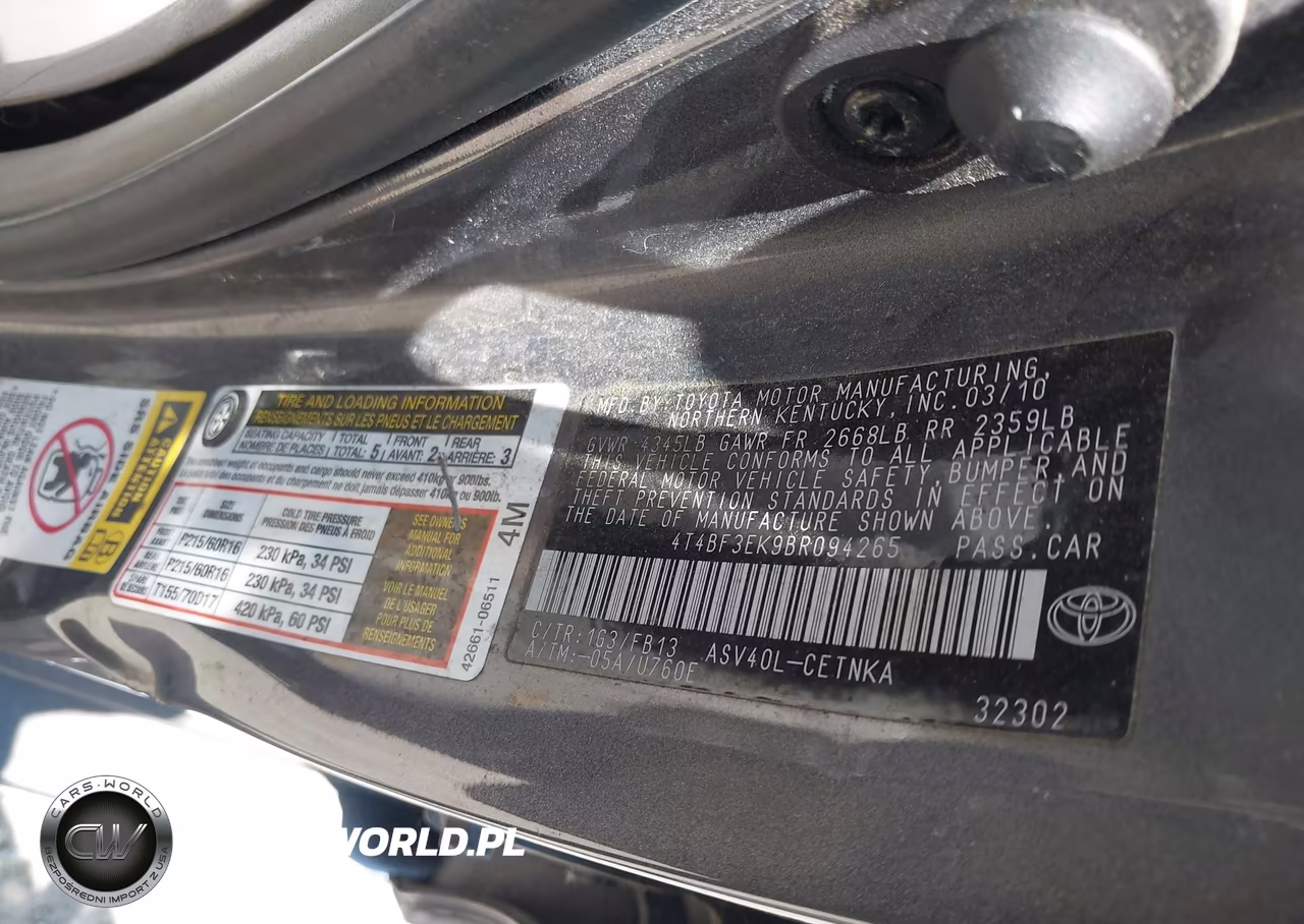 2011 Toyota Camry Le VIN:4T4BF3EK9BR094265 - 9