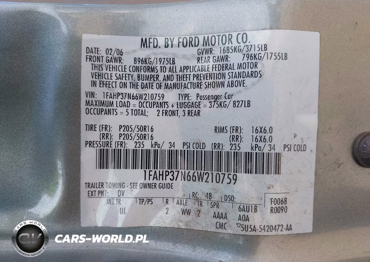 2006 Ford Focus Zx5 VIN:1FAHP37N66W210759 - 9