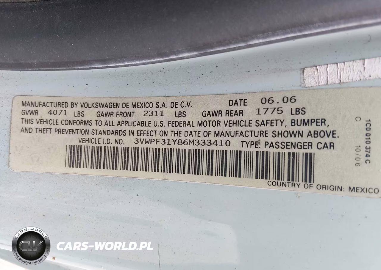 2006 Volkswagen New Beetle 2.5 VIN:3VWPF31Y86M333410 - 9