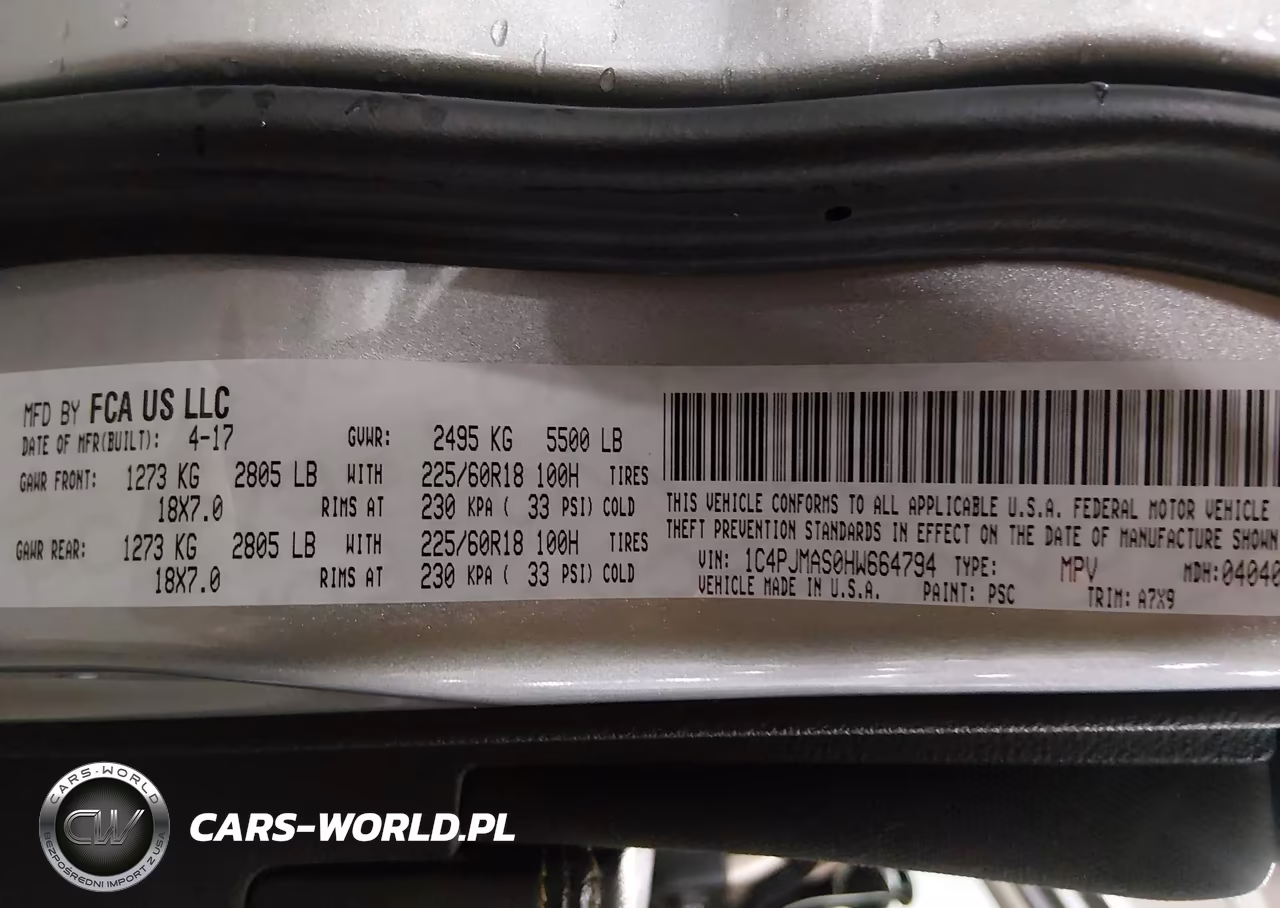2017 Jeep Cherokee Altitude VIN:1C4PJMAS0HW664794 - 9