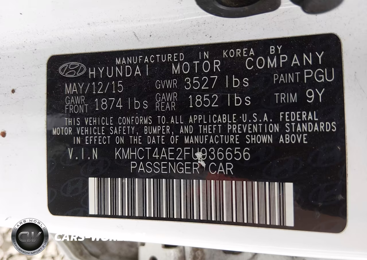 2015 Hyundai Accent Gls VIN:KMHCT4AE2FU936656 - 9