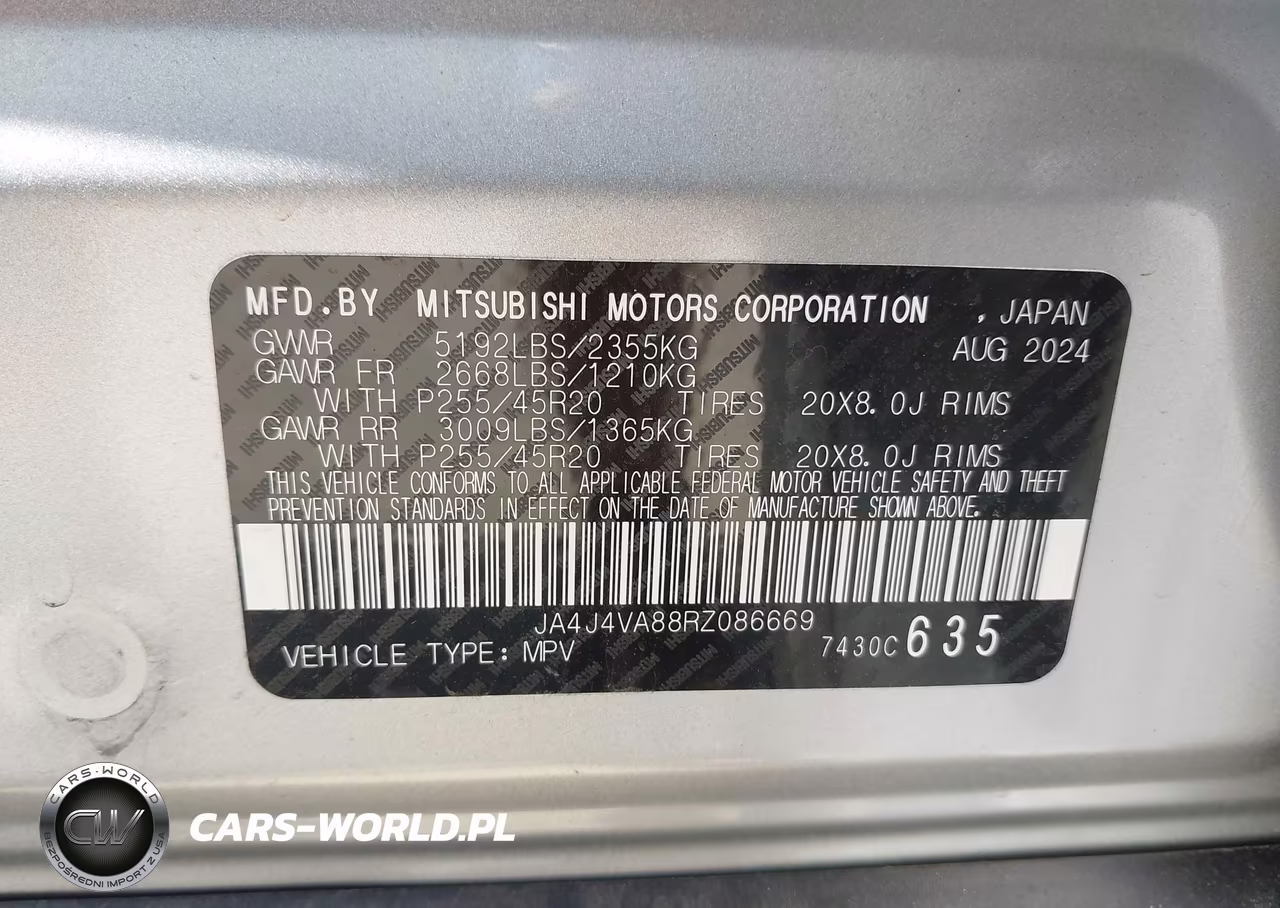2024 Mitsubishi Outlander Se 2.5 S-Awc VIN:JA4J4VA88RZ086669 - 9