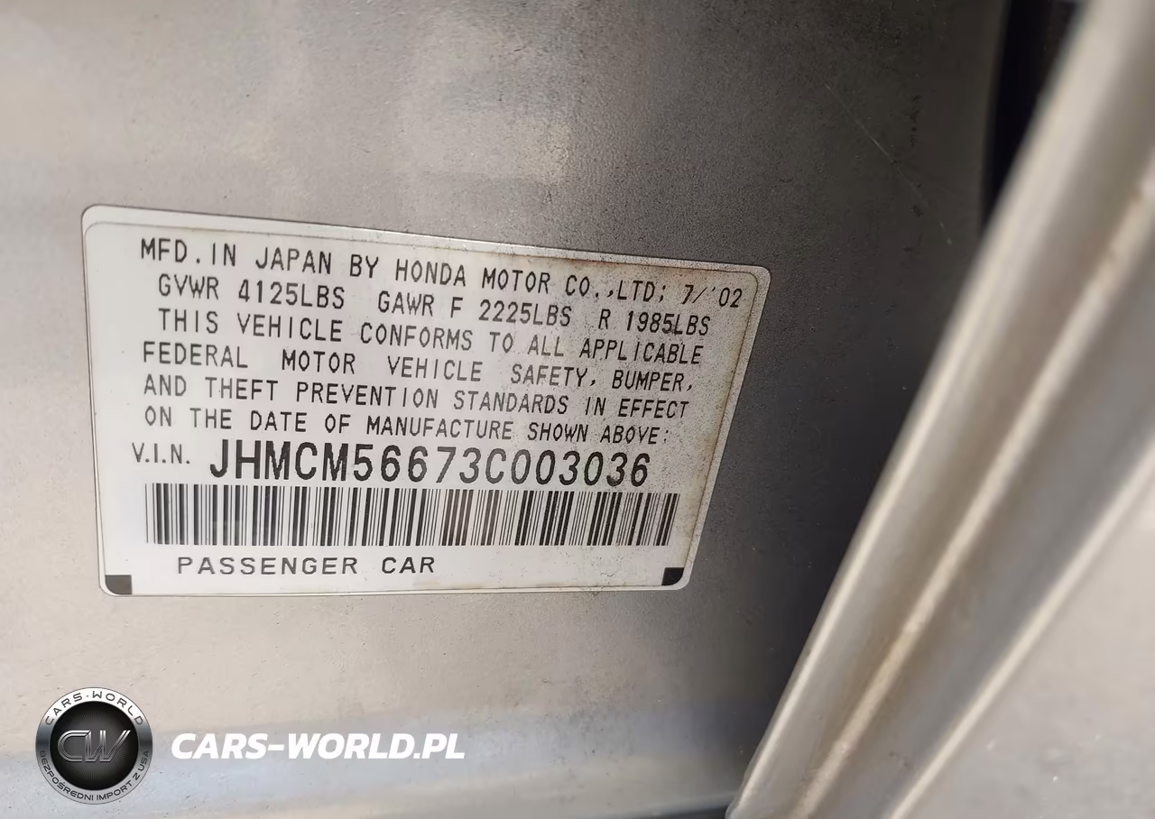 2003 Honda Accord 2.4 Ex VIN:JHMCM56673C003036 - 9