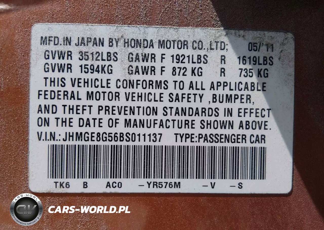 2011 Honda Fit Sport VIN:JHMGE8G56BS011137 - 9