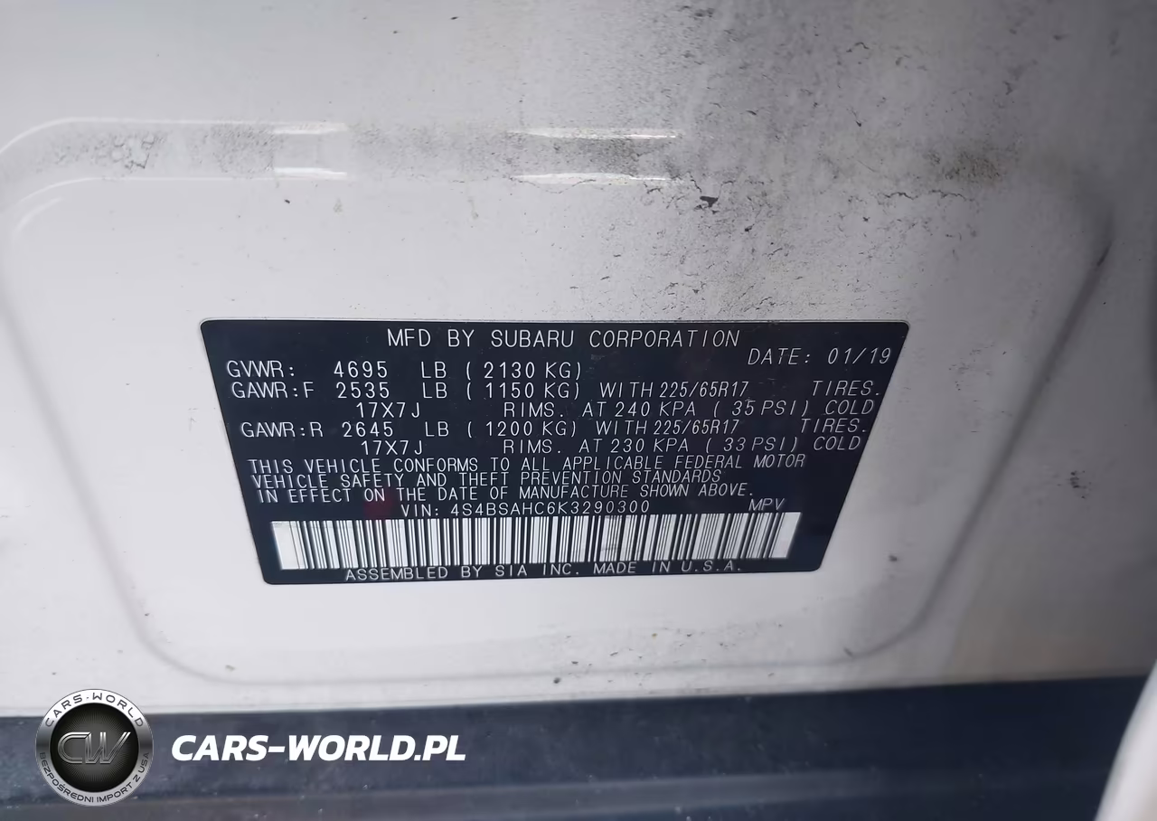 2019 Subaru Outback 2.5I Premium VIN:4S4BSAHC6K3290300 - 9