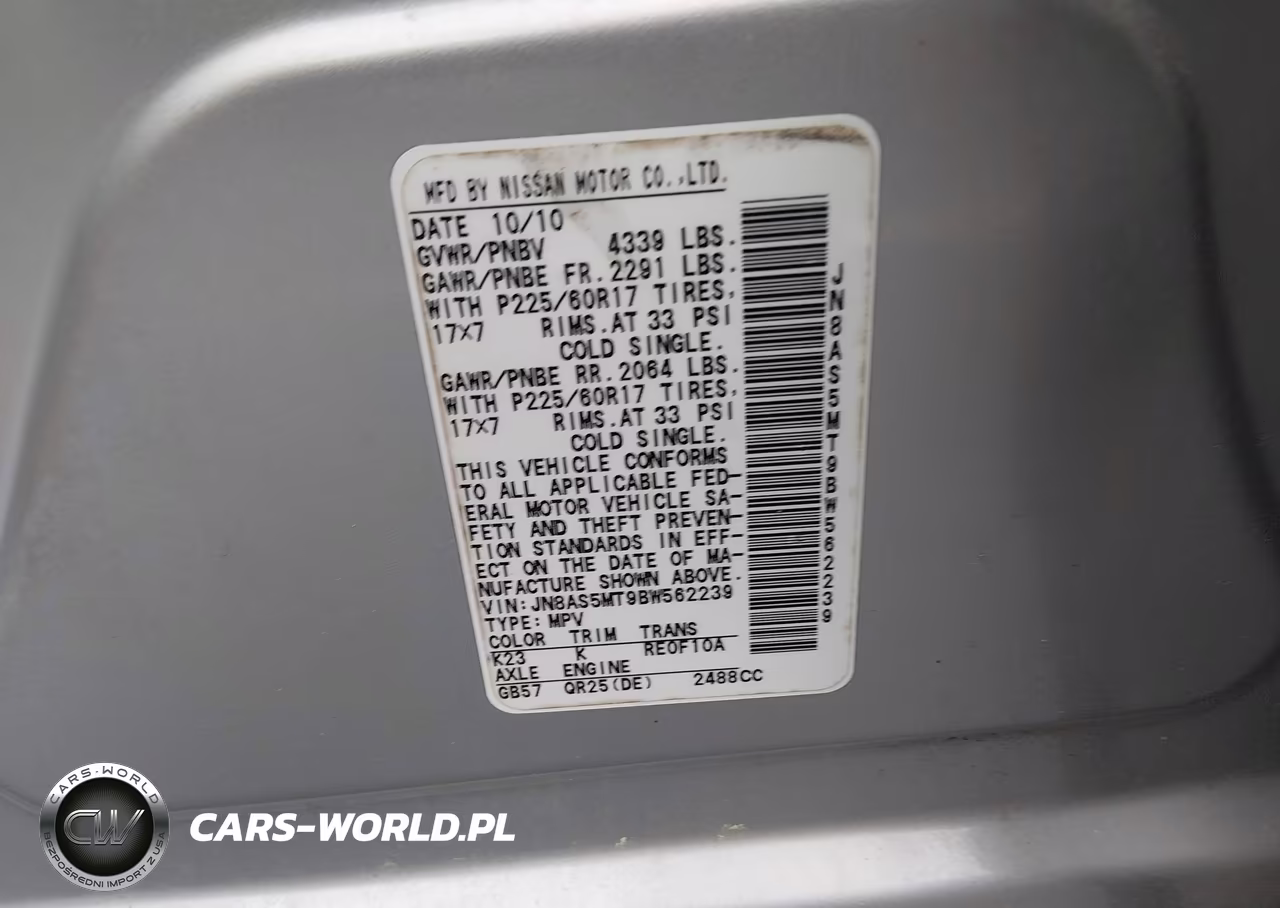 2011 Nissan Rogue Sv VIN:JN8AS5MT9BW562239 - 9