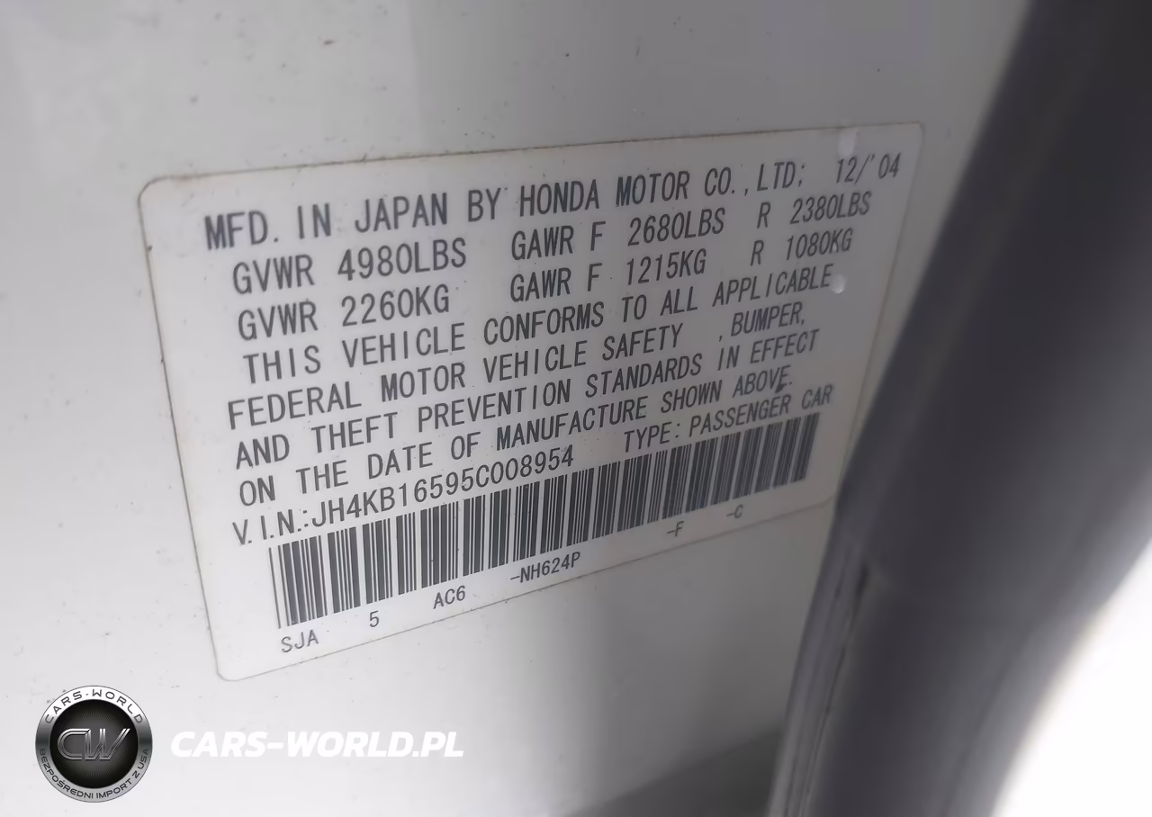 2005 Acura Rl 3.5 VIN:JH4KB16595C008954 - 9