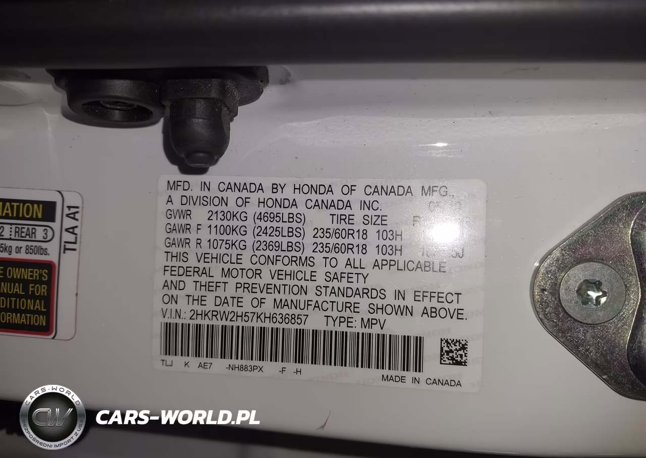 2019 Honda Cr-V Ex VIN:2HKRW2H57KH636857 - 9