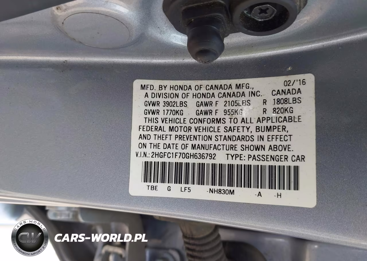 2016 Honda Civic Ex-L VIN:2HGFC1F70GH636792 - 9