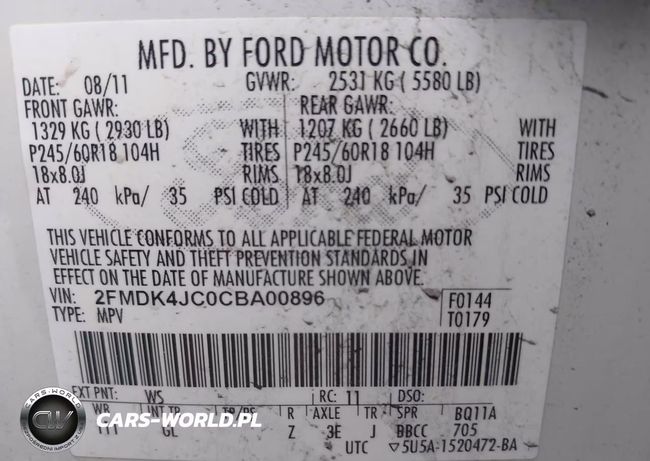 2012 Ford Edge Sel VIN:2FMDK4JC0CBA00896 - 9