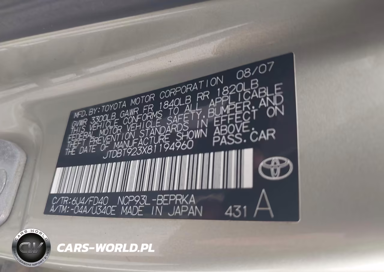 2008 Toyota Yaris VIN:JTDBT923X81194960 - 9
