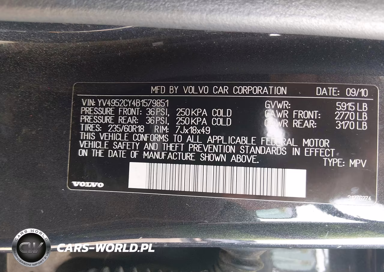 2011 Volvo Xc90 3.2 VIN:YV4952CY4B1579851 - 9