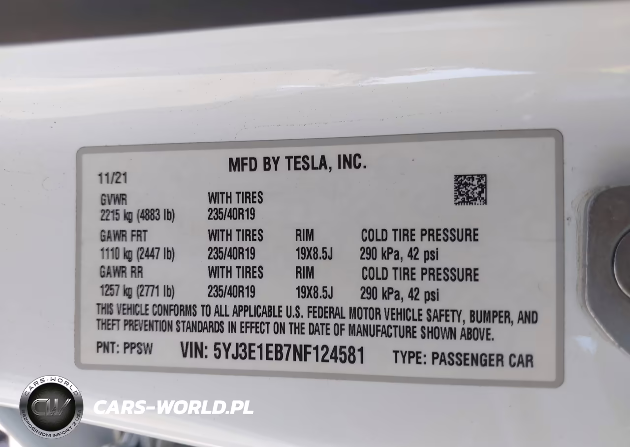 2022 Tesla Model 3 Long Range Dual Motor All-Wheel Drive VIN:5YJ3E1EB7NF124581 - 9