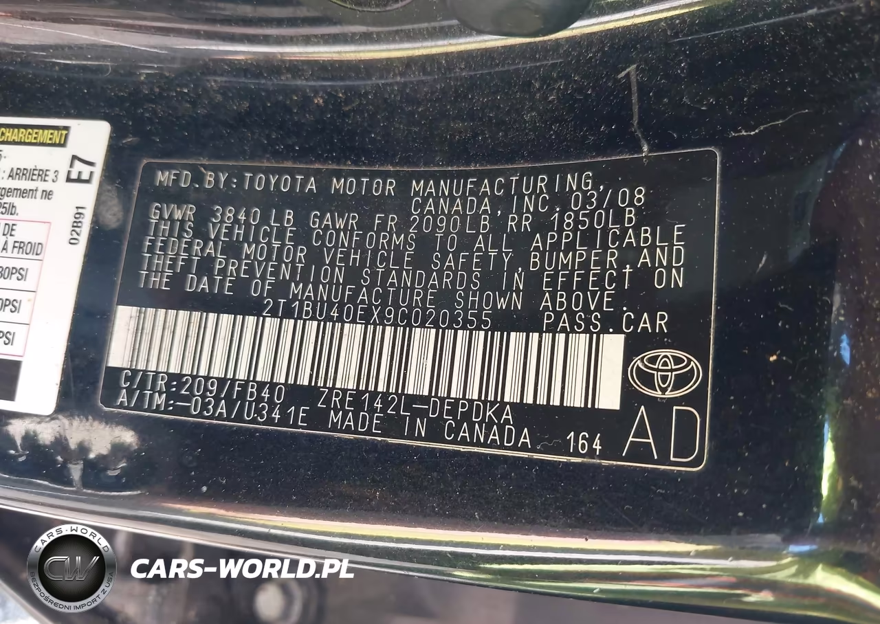 2009 Toyota Corolla VIN:2T1BU40EX9C020355 - 9