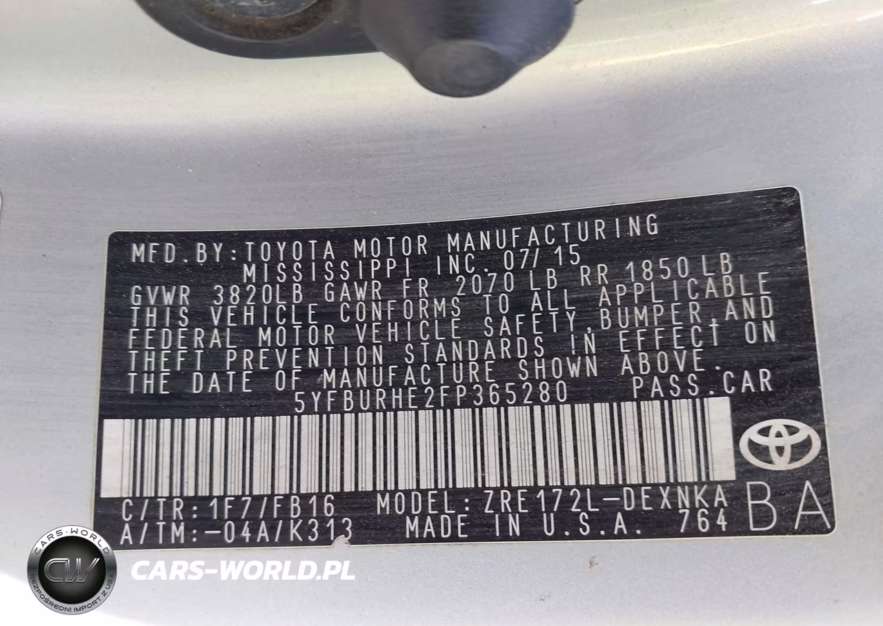 2015 Toyota Corolla Le VIN:5YFBURHE2FP365280 - 9