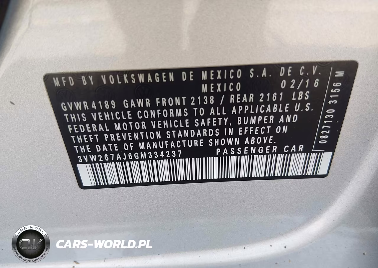 2016 Volkswagen Jetta 1.4T S VIN:3VW267AJ6GM334237 - 9