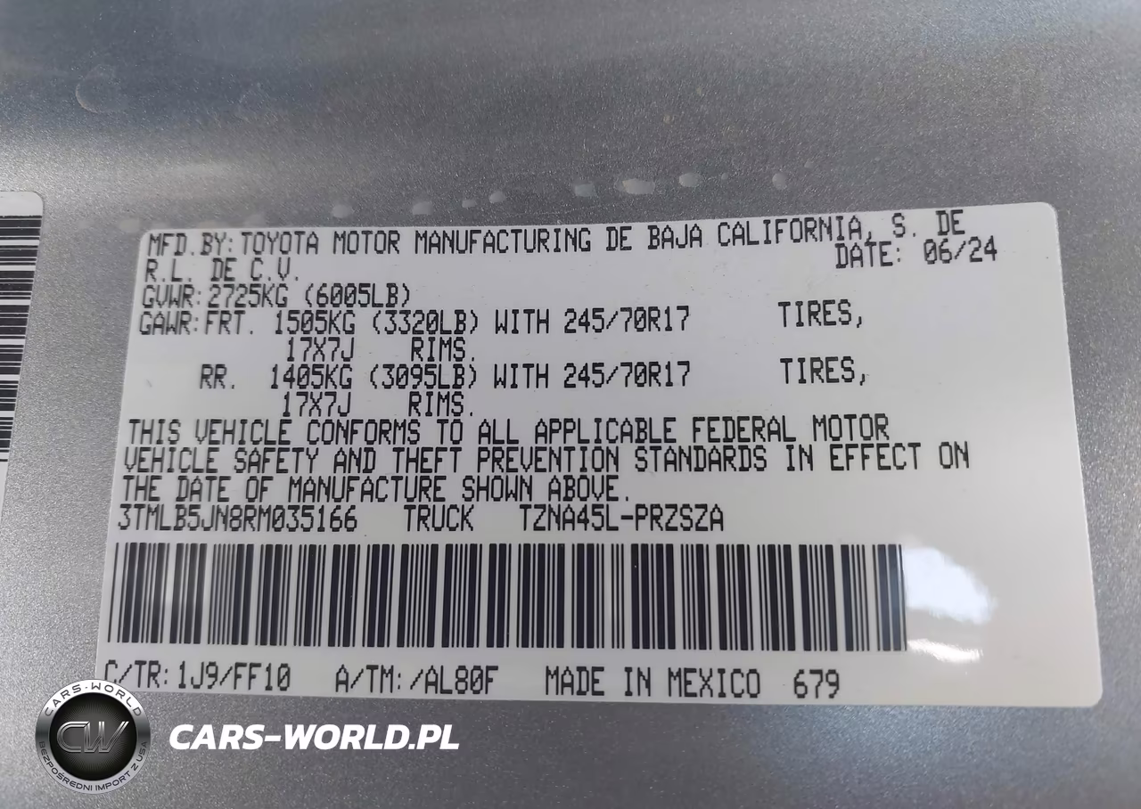 2024 Toyota Tacoma Sr5 VIN:3TMLB5JN8RM035166 - 9