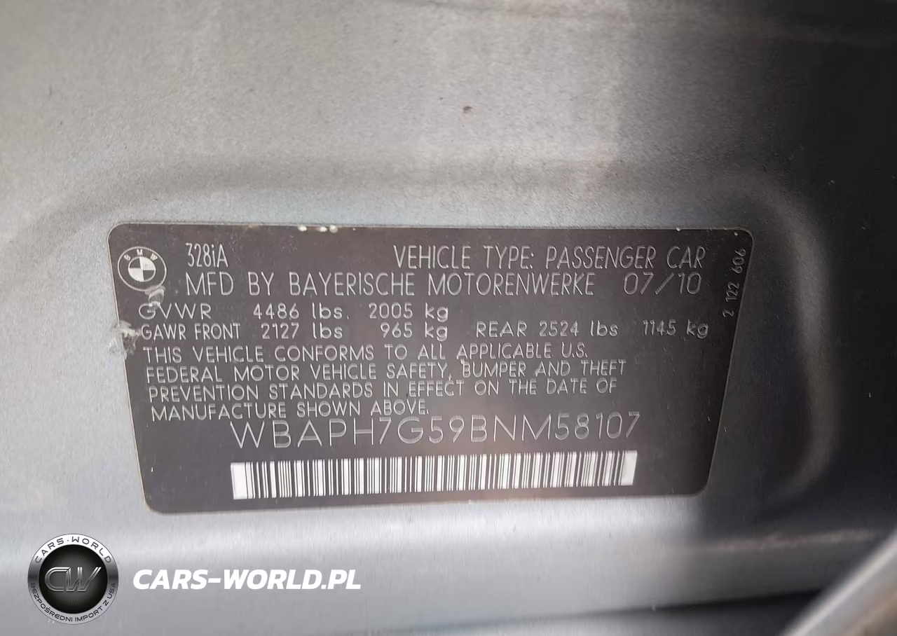 2011 BMW 328I VIN:WBAPH7G59BNM58107 - 9