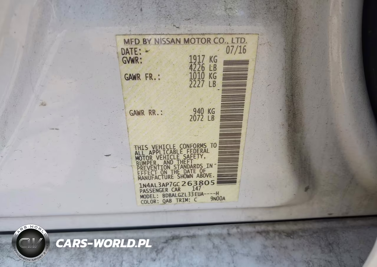 2016 Nissan Altima 2.5 S VIN:1N4AL3AP7GC263805 - 9