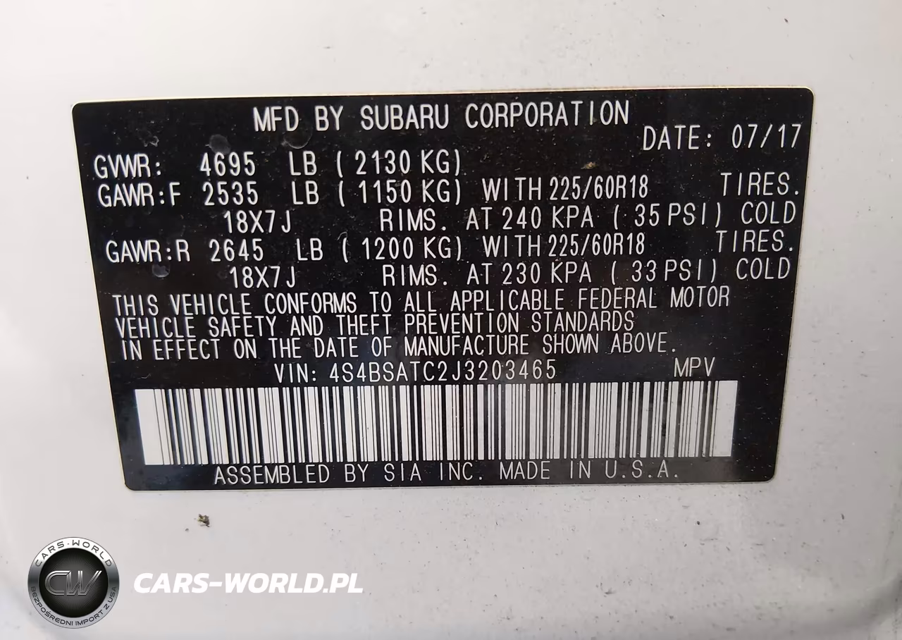 2018 Subaru Outback 2.5I Touring VIN:4S4BSATC2J3203465 - 9