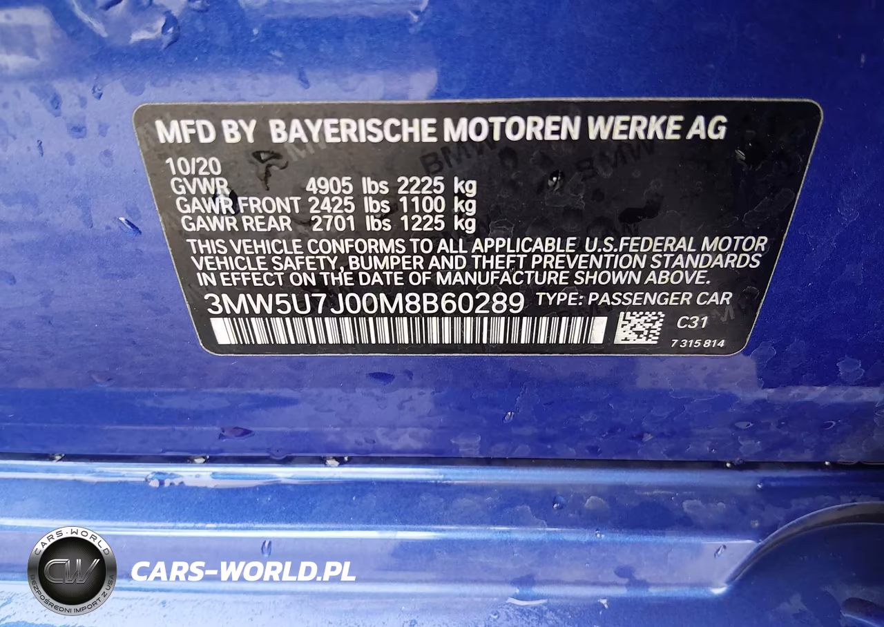 2021 BMW M340I VIN:3MW5U7J00M8B60289 - 9