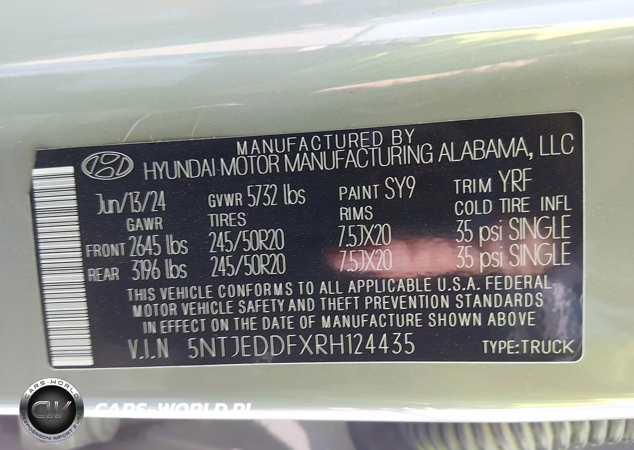 2024 Hyundai Santa Cruz Limited VIN:5NTJEDDFXRH124435 - 9