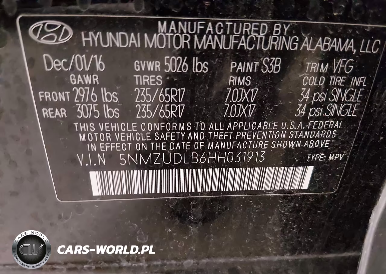2017 Hyundai Santa Fe Sport 2.4L VIN:5NMZUDLB6HH031913 - 9