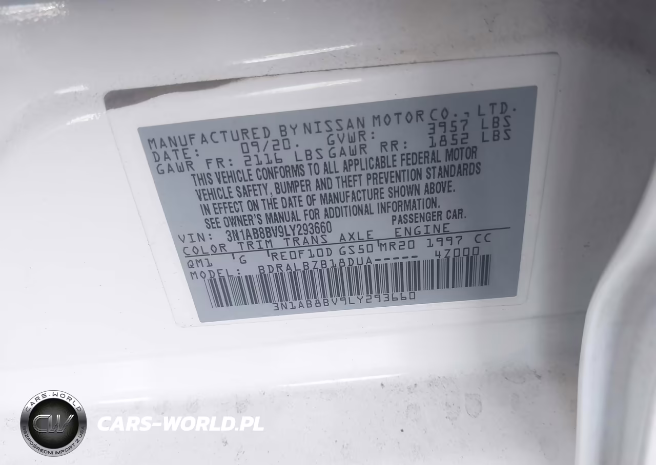2020 Nissan Sentra S Xtronic Cvt VIN:3N1AB8BV9LY293660 - 9
