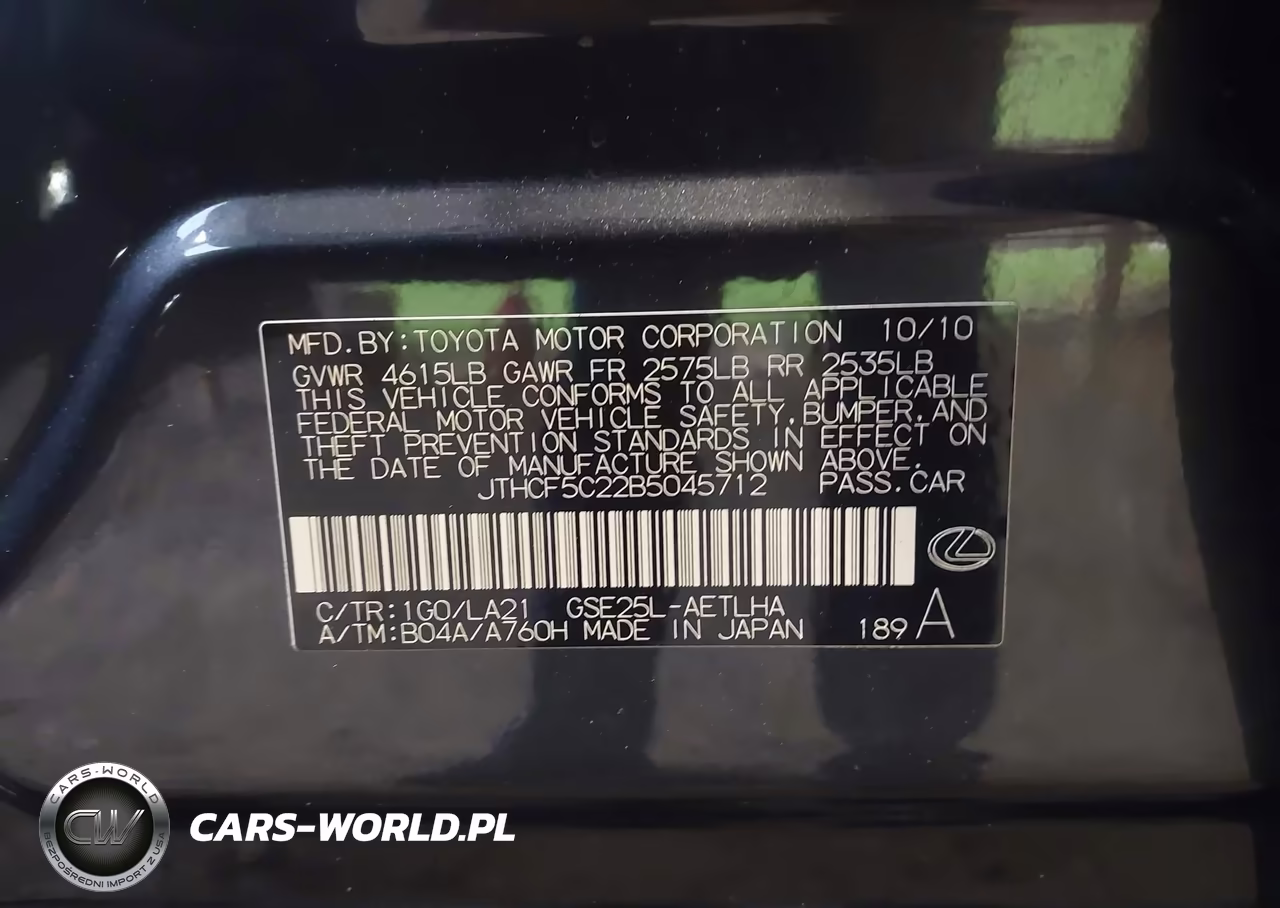2011 Lexus Is 250 VIN:JTHCF5C22B5045712 - 9