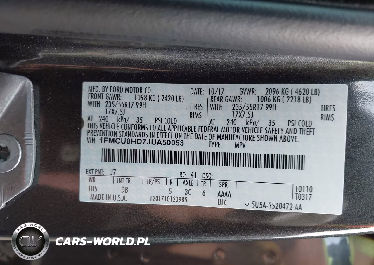 2018 Ford Escape Sel VIN:1FMCU0HD7JUA50053 - 9