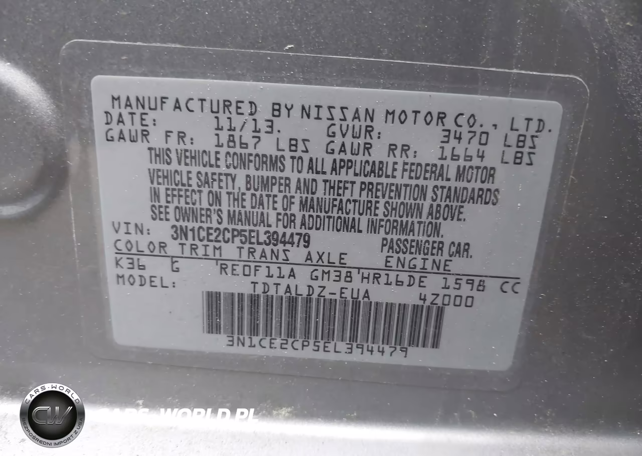 2014 Nissan Versa Note Sv VIN:3N1CE2CP5EL394479 - 9