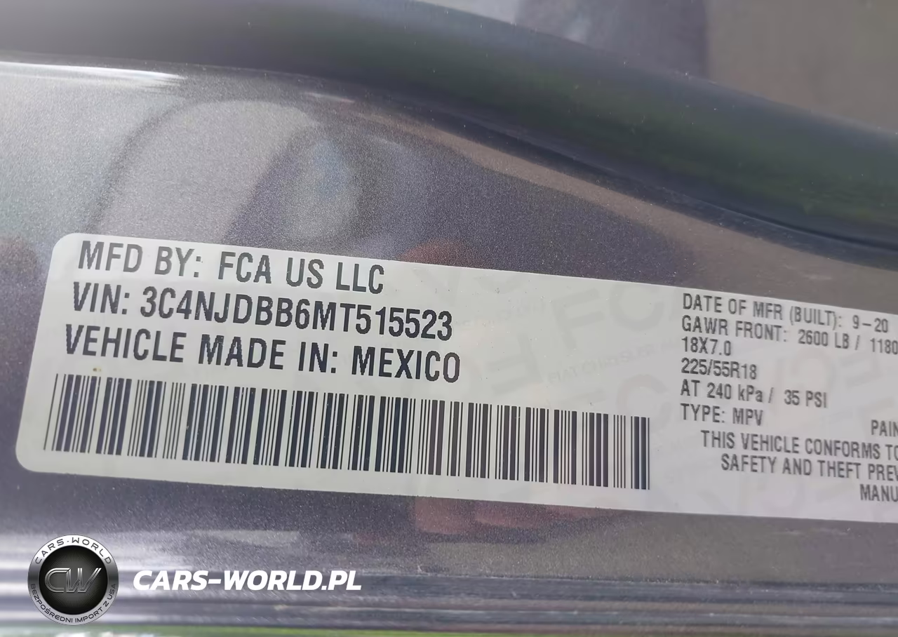 2021 Jeep Compass Altitude 4X4 VIN:3C4NJDBB6MT515523 - 9