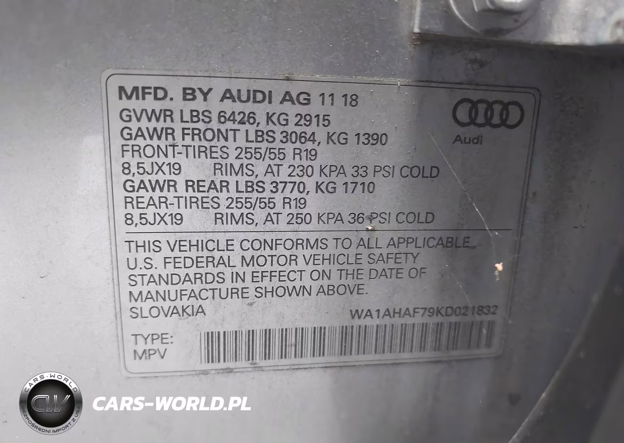 2019 Audi Q7 45 Premium-45 Se Premium VIN:WA1AHAF79KD021832 - 9