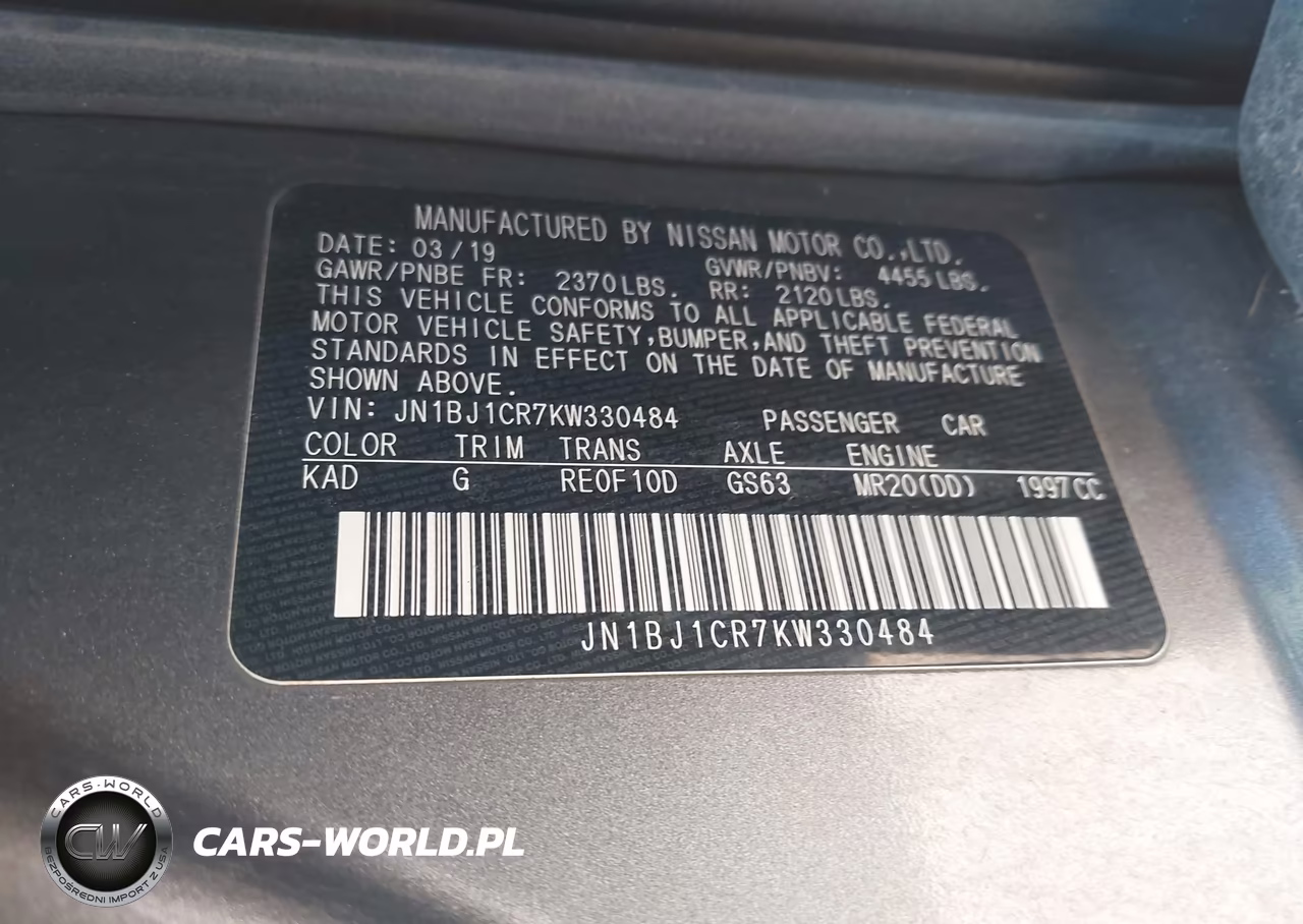 2019 Nissan Rogue Sport S VIN:JN1BJ1CR7KW330484 - 9